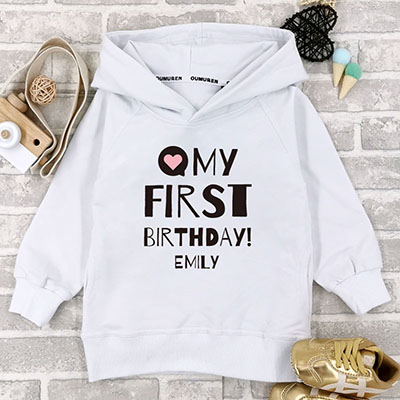 Bespoke My first birthday gift - Kids / Toddler - Hooded Pullover Hoodies / Crew-neck Sweater