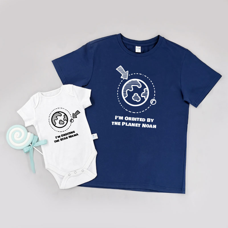 圍繞星球 - 家庭親子T-Shirt/嬰兒連身衣