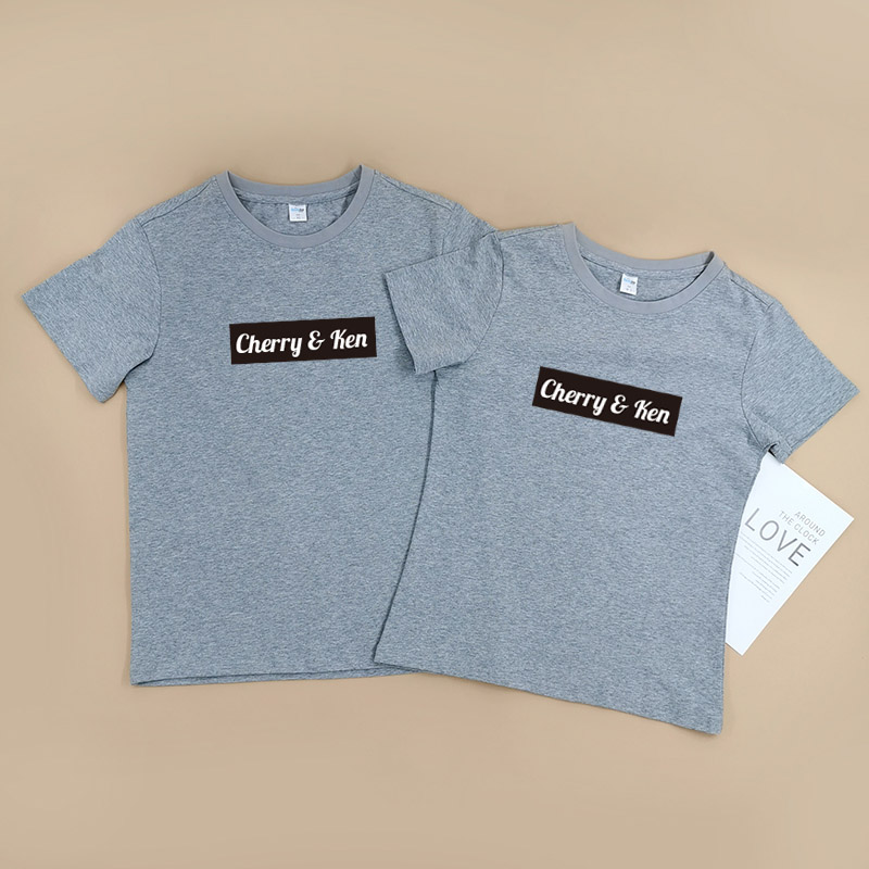 型格自定文字方塊 - 情侶/男裝/女裝圓領T-Shirt