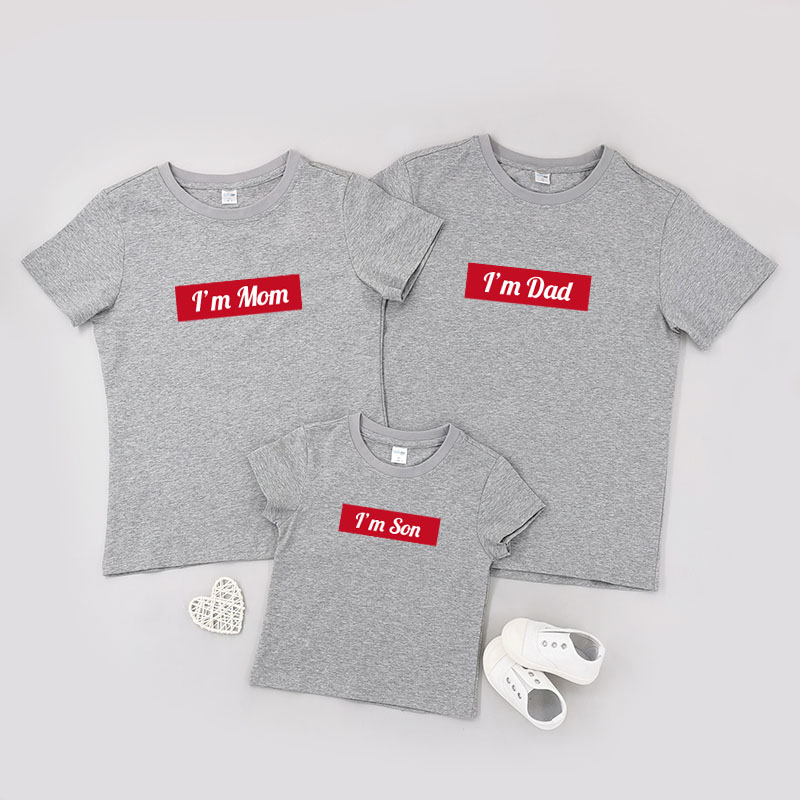 型格自定文字方塊 - 家庭親子T-Shirt/嬰兒連身衣