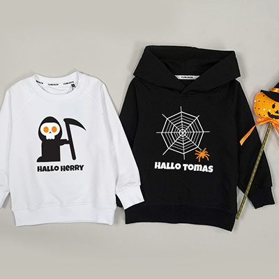 Bespoke Hallo Halloween - Kids / Toddler - Hooded Pullover Hoodies / Crew-neck Sweater
