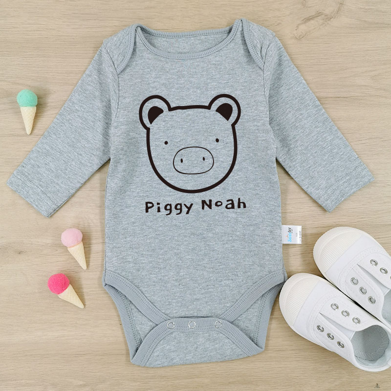 熊貓與豬豬仔 - 嬰兒長袖/短袖哈衣/連身衣