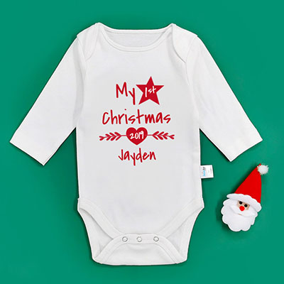 Bespoke My 1st Christmas - Baby Bodysuit Long-sleeved / Short-sleeved