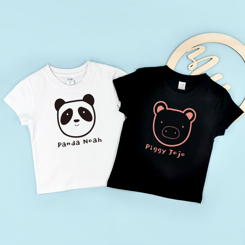 熊貓與豬豬仔 - 自訂童裝/小童T-Shirt