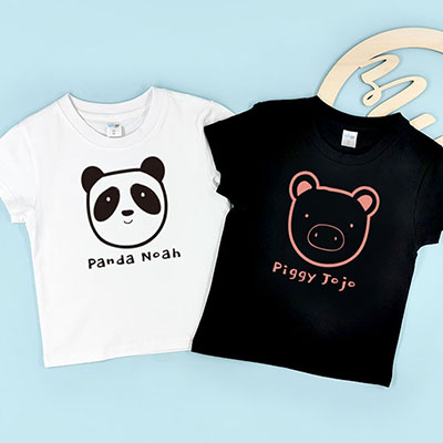 Bespoke Panda and pig - Kids / Toddler T-Shirts