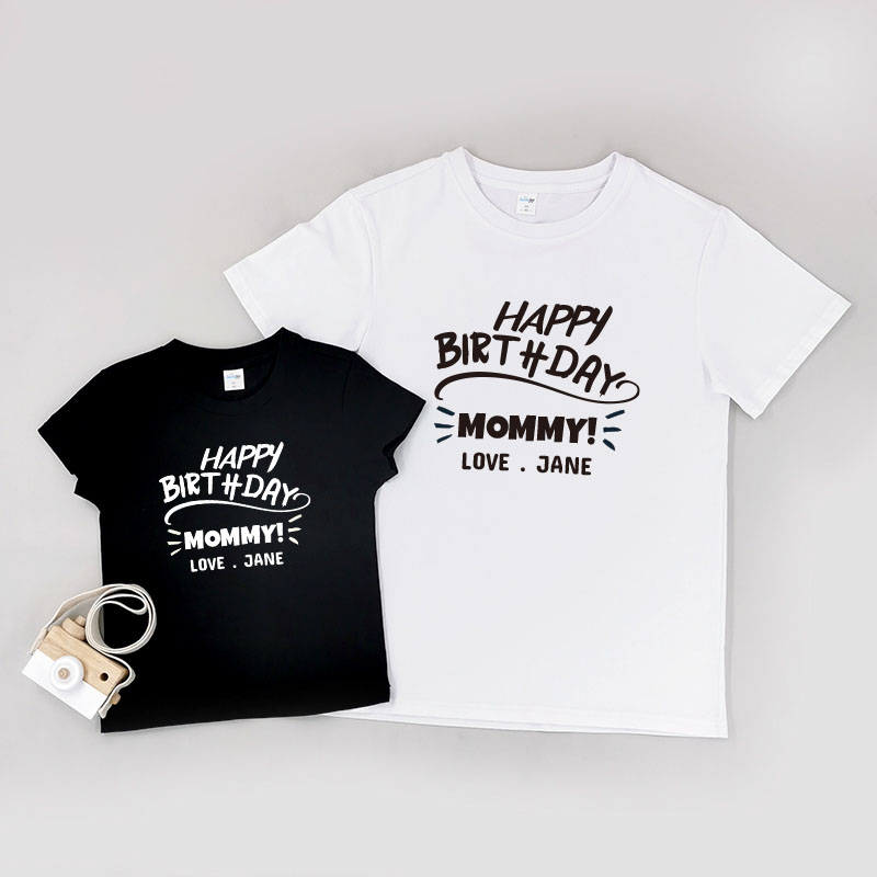 一家大細生日快樂 - 家庭親子T-Shirt/嬰兒連身衣
