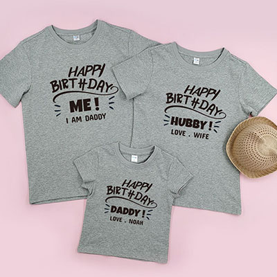 Bespoke Happy birthday - Family / Adults / Kids T-Shirts / Baby Bodysuits