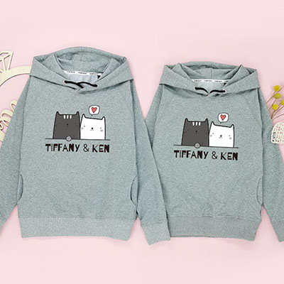 Bespoke Cat collection - Couple Hooded Pullover Hoodies / Crew-neck Sweater