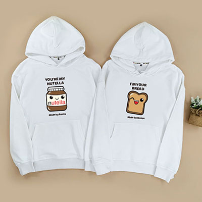 Bespoke Nutella Couple Hooded Couple Hooded Pullover Hoodies / Crew-neck Sweater
