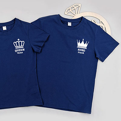 Bespoke King & Queen Custom Name - Couple / Kids T-Shirts