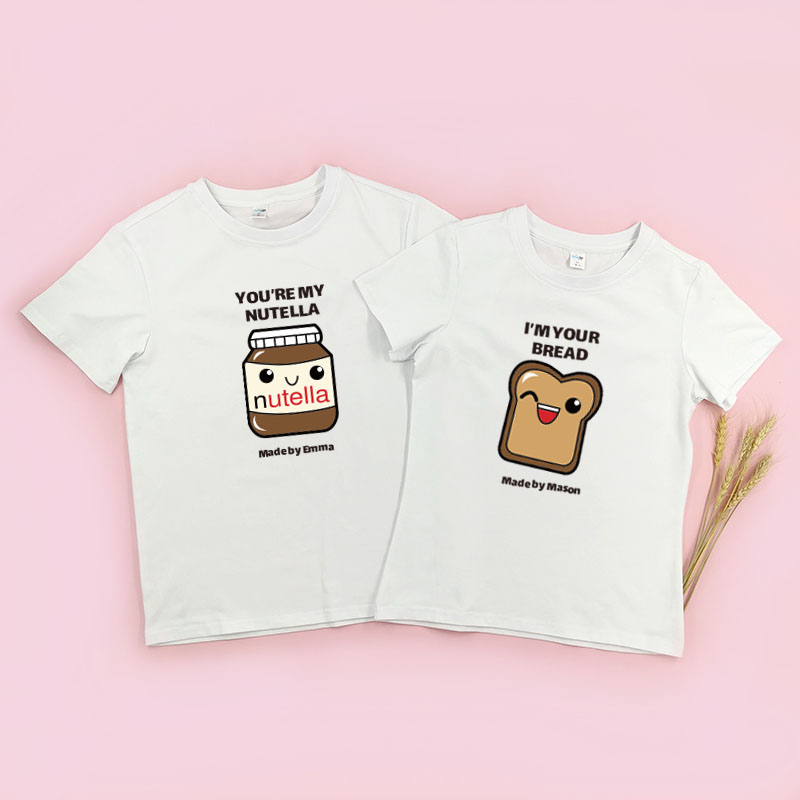 Nutella榛子醬卡通 - 情侶/男裝/女裝圓領T-Shirt