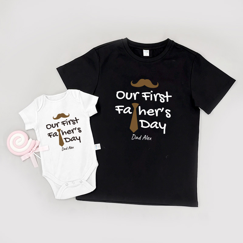 我們的第一個父親節 -家庭親子T-Shirt/嬰兒連身衣