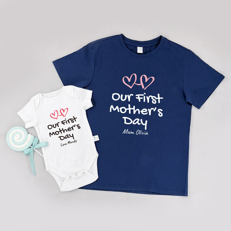 我們的第一個母親節 -家庭親子T-Shirt/嬰兒連身衣