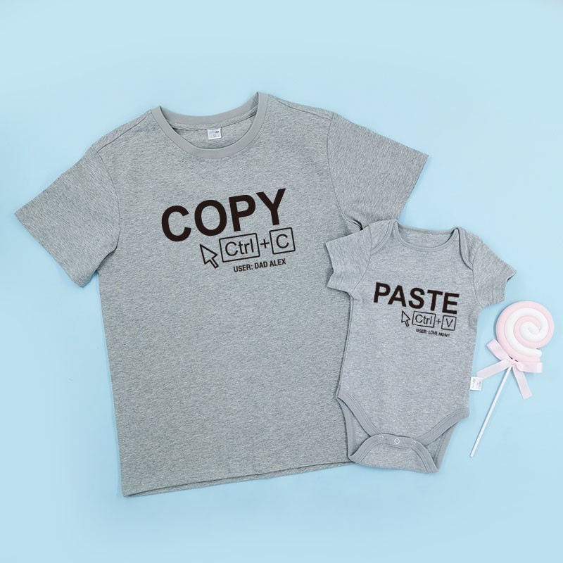 複制+貼上 - 自定家庭親子T-Shirt/嬰兒連身衣