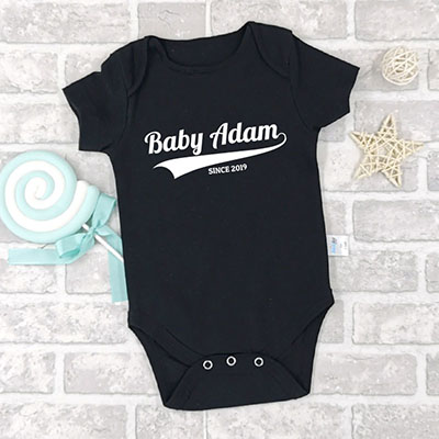 Bespoke Custom Baby Name And Year - Baby Bodysuit Long-sleeved / Short-sleeved
