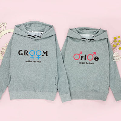 Bespoke Groom And Bribe - Couple Hooded Pullover Hoodies / Crew-neck Sweater