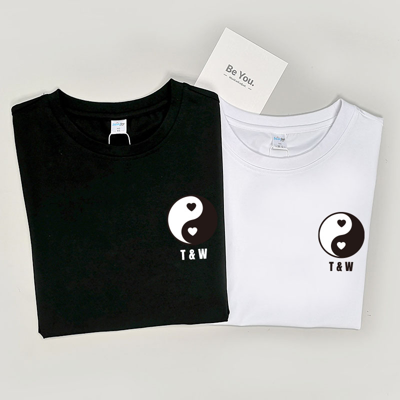 太極愛情名字 - 情侶/男裝/女裝圓領T-Shirt