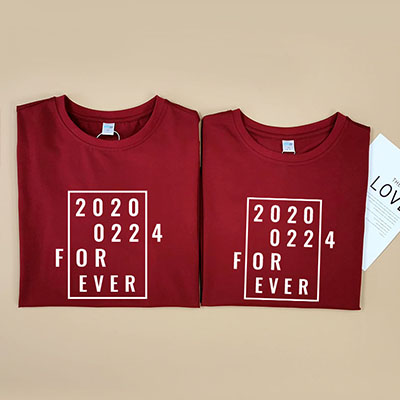 Bespoke Forever Love Box & Year - Couple / Men / Women T-Shirts