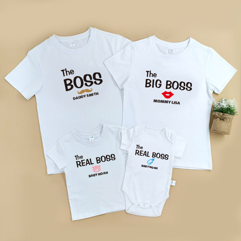 The Real Boss - 自定家庭親子T-Shirt/嬰兒連身衣