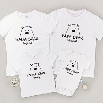 Bespoke Family Bear Simple - Family / Adults / Kids T-Shirts / Baby Bodysuits