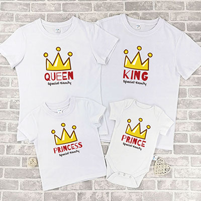 Bespoke Cartoon Crown - Family / Adults / Kids T-Shirts / Baby Bodysuits