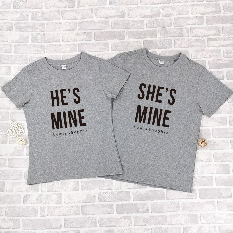 她/他是我的 - 情侶/男裝/女裝圓領T-Shirt