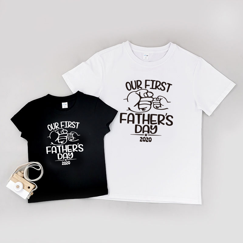 第一個父親節(大小手) -家庭親子T-Shirt/嬰兒連身衣