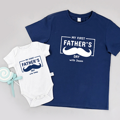 Bespoke My First Fathers Day - Family / Adults / Kids T-Shirts / Baby Bodysuits