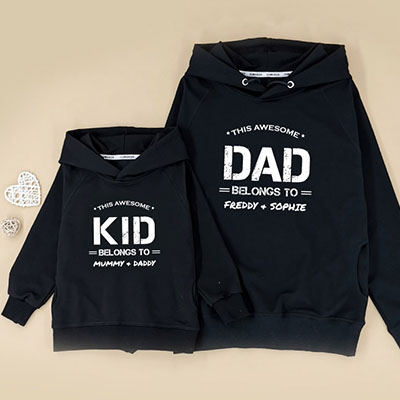Bespoke Dad Belongs To - Family /Kids Hooded Pullover Hoodies / Crew-neck Sweater / Bodysuits