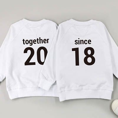 Bespoke Together since - Couple Hooded Pullover Hoodies / Crew-neck Sweater