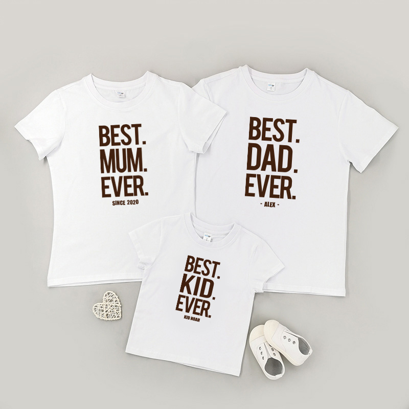 最佳爸爸和媽媽 -家庭親子T-Shirt/嬰兒連身衣