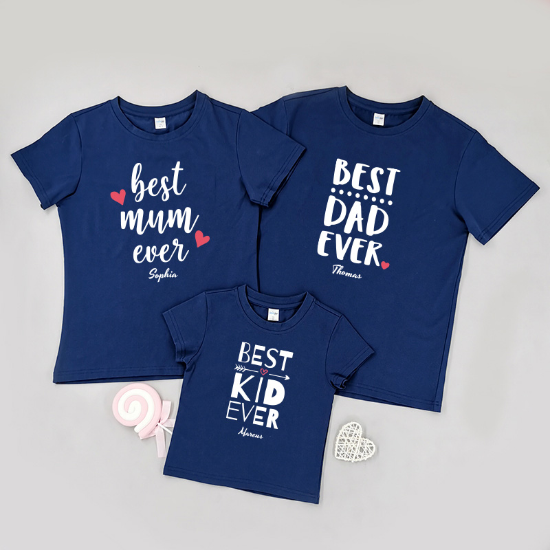 最佳爸爸和媽媽 -家庭親子T-Shirt/嬰兒連身衣