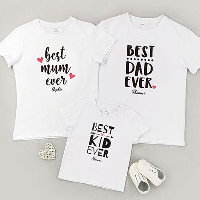 Bespoke Best Dad & Mum Ever - Family / Adults / Kids T-Shirts / Baby Bodysuits