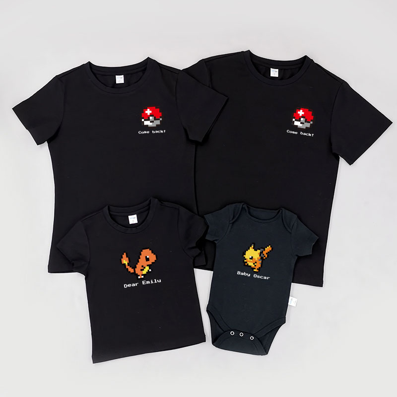 像素精靈家族 -家庭親子T-Shirt/嬰兒連身衣