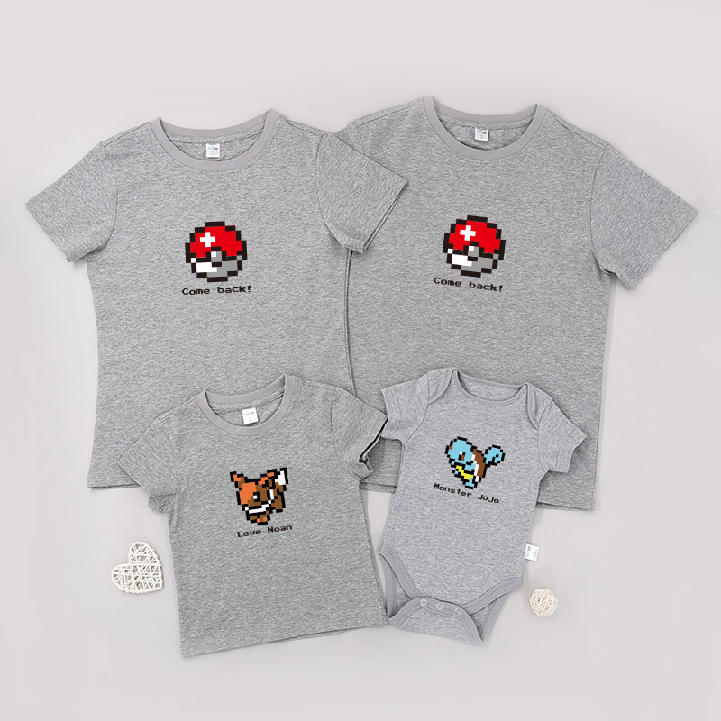 像素精靈家族 -家庭親子T-Shirt/嬰兒連身衣