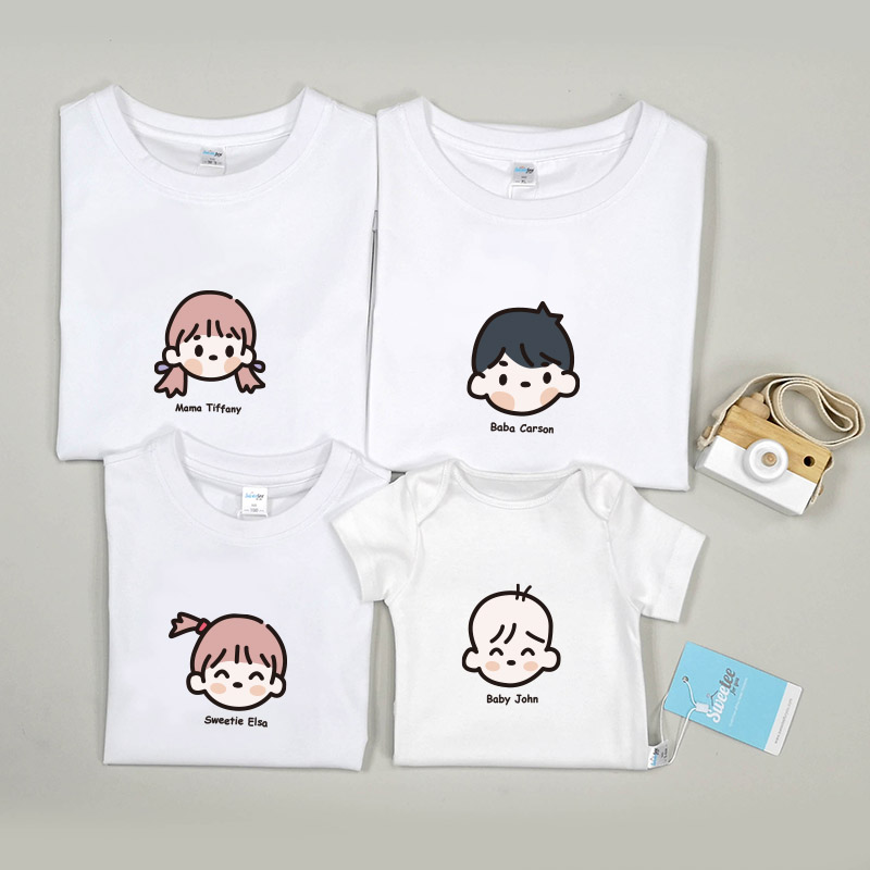 卡通一家 -家庭親子T-Shirt/嬰兒連身衣