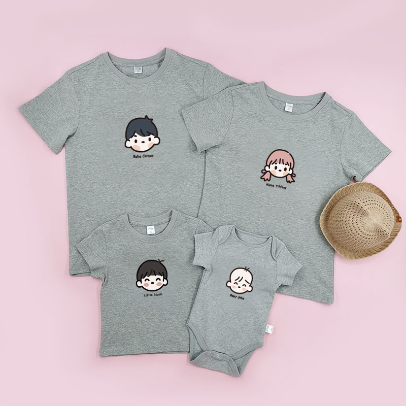 卡通一家 -家庭親子T-Shirt/嬰兒連身衣