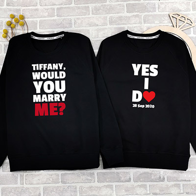 Bespoke Do You Marry Me 1 - Couple Hooded Pullover Hoodies / Crew-neck Sweater