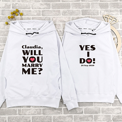 Bespoke Do You Marry Me 2 - Couple Hooded Pullover Hoodies / Crew-neck Sweater