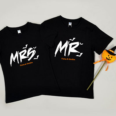 Bespoke Halloween Mr. & Mrs. Design 2 - Couple / Men / Women T-Shirts