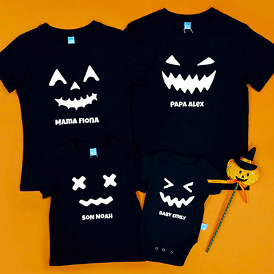 Bespoke Halloween Face - Family / Adults / Kids T-Shirts / Baby Bodysuits