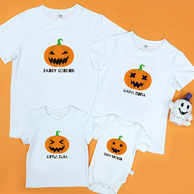 Bespoke Halloween Pumpkin - Family / Adults / Kids T-Shirts / Baby Bodysuits