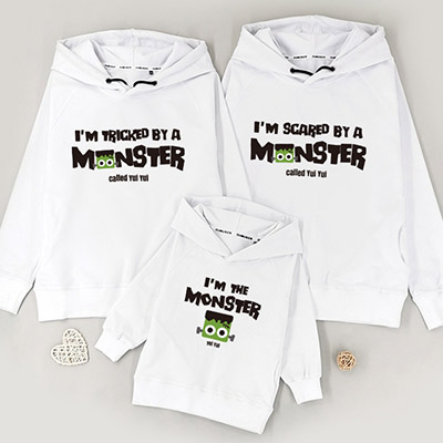 Bespoke I am Scared By A Monster - Family /Kids Hooded Pullover Hoodies / Crew-neck Sweater / Bodysuits