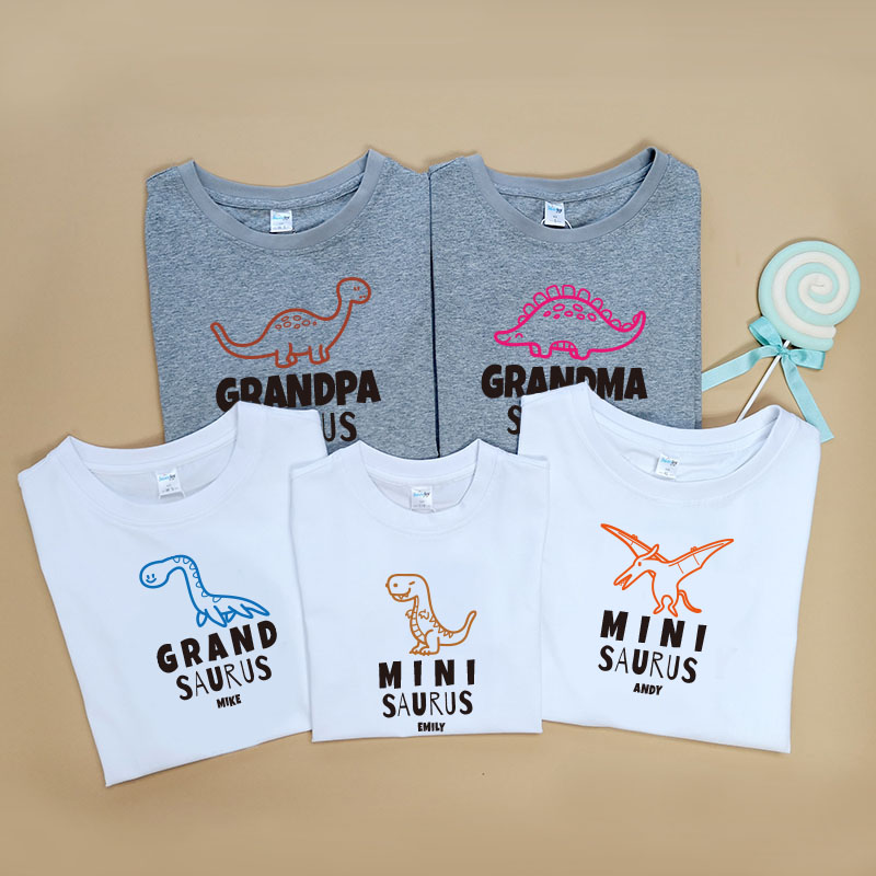 小恐龍一家 -家庭親子T-Shirt/嬰兒連身衣