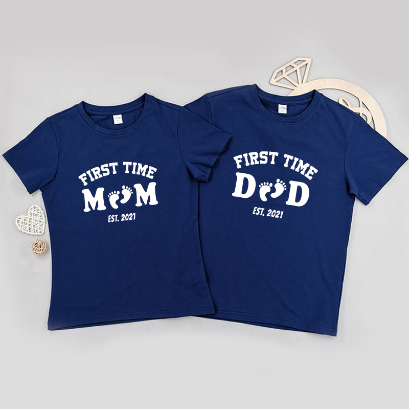 第一次成為爸爸媽媽 設計2 -家庭親子T-Shirt/嬰兒連身衣