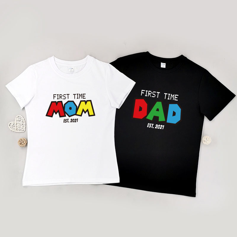 第一次成為爸爸媽媽 遊戲版 -家庭親子T-Shirt/嬰兒連身衣