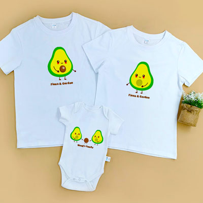 Bespoke Avocado Family - Family / Adults / Kids T-Shirts / Baby Bodysuits