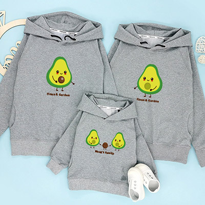 Bespoke Avocado Family - Family /Kids Hooded Pullover Hoodies / Crew-neck Sweater / Bodysuits