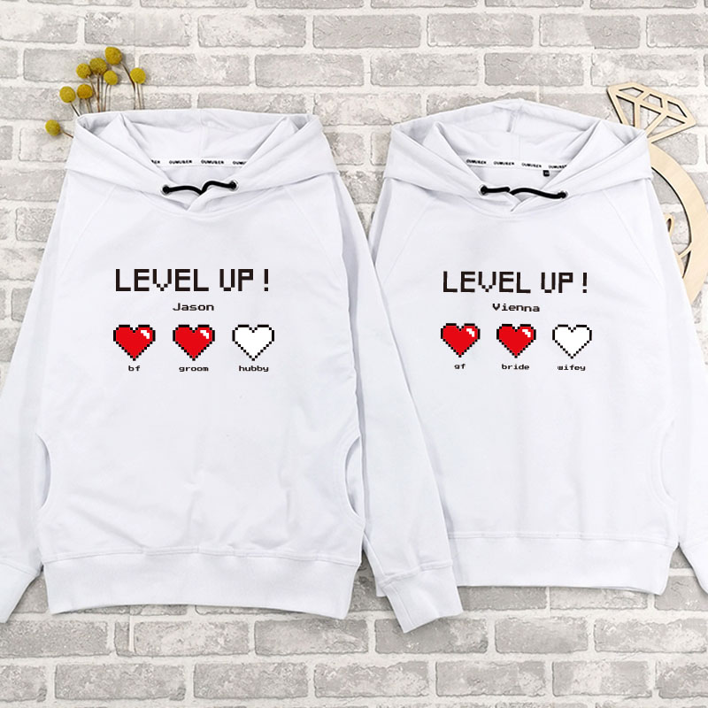愛情Level Up - 情侶帶帽衛衣/圓領衛衣