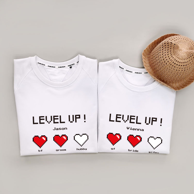 愛情Level Up - 情侶帶帽衛衣/圓領衛衣